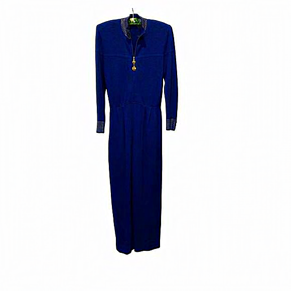 St. John Pants - ST. John by Marie Gray Blue‎ Long Sleeve Studded Sweater Dress Size 10